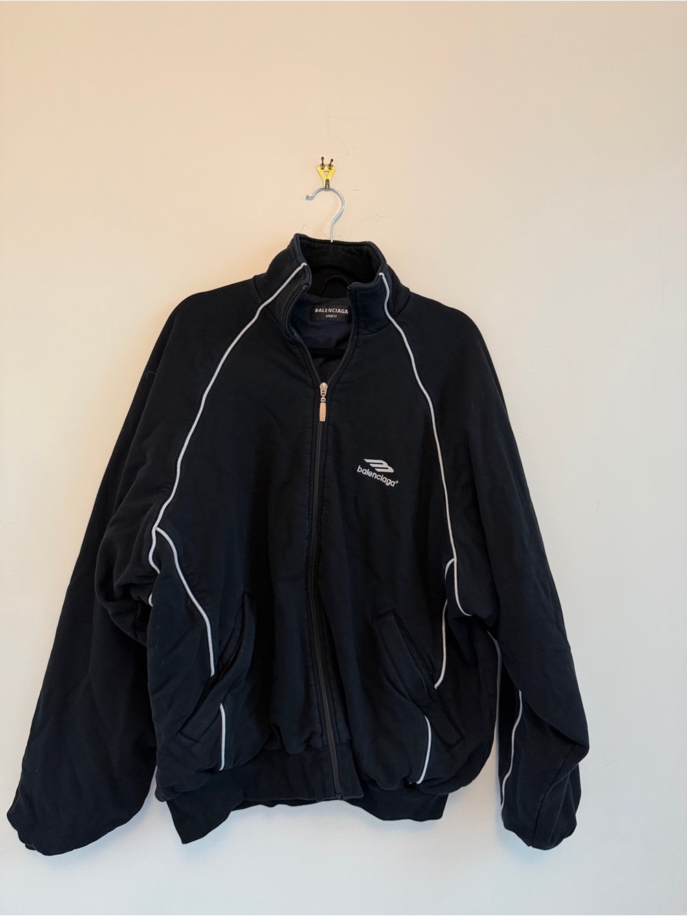 Balenciaga Black Track Jacket with Contrast Piping